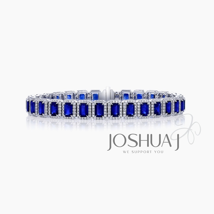 Emerald-Cut Sapphire Tennis Bracelet