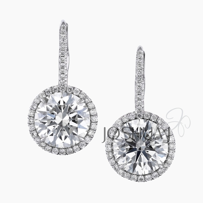 Round Diamond Halo Earrings