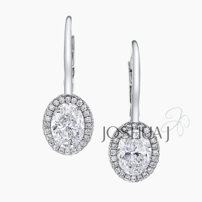 Oval Diamond Drop Earrings