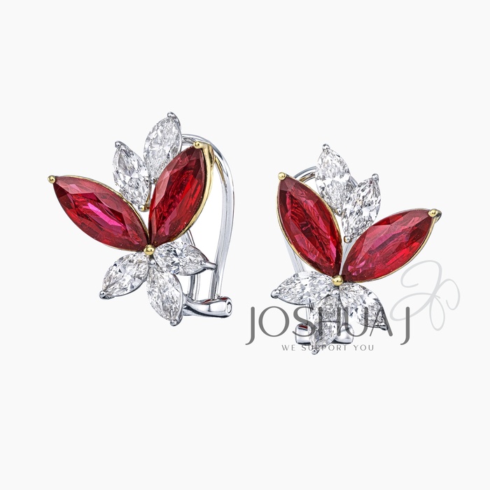 Marquise Ruby Earrings