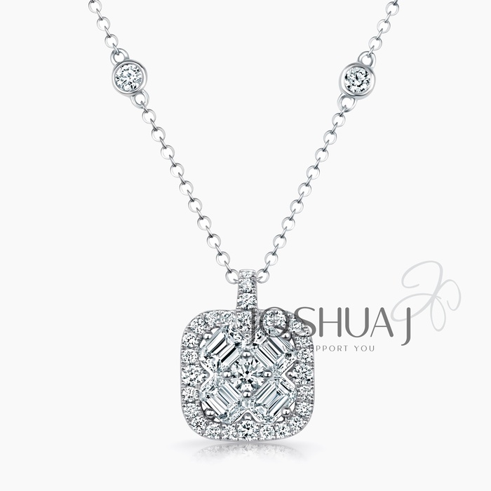 Emerald-Cut Diamond Necklace