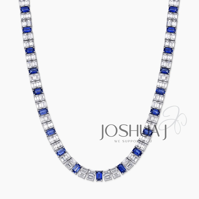 Emerald-Cut Sapphire Necklace