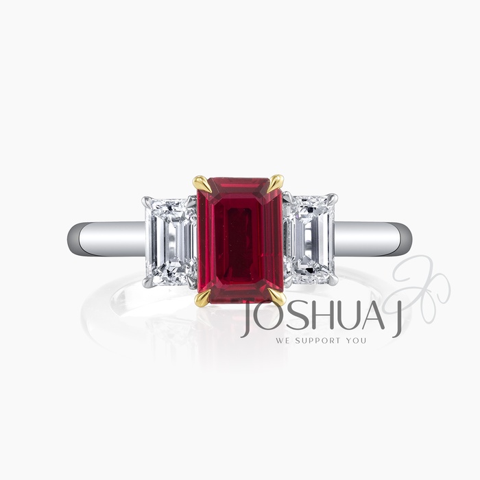 Emerald-Cut Ruby Ring
