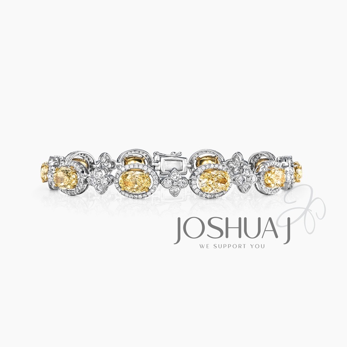 Fancy Yellow Oval Diamond Bracelet