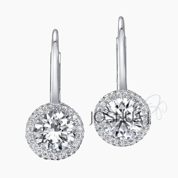 Round Diamond Halo Earrings