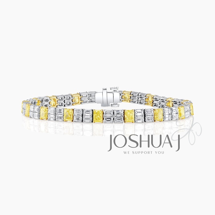Fancy Intense Radiant Diamond Bracelet