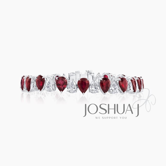 Pear Ruby Bracelet