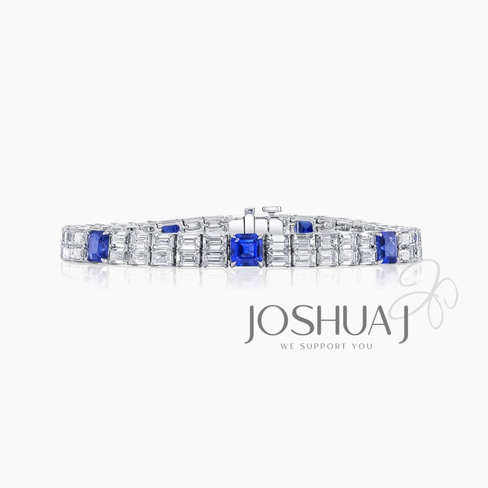 Asscher Sapphire Bracelet