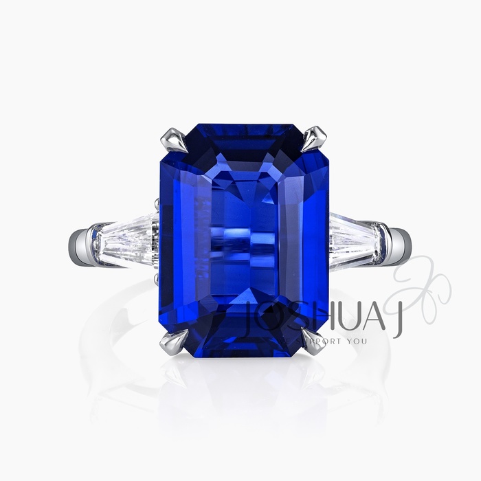 Emerald-Cut Sapphire Three-Stone Ring