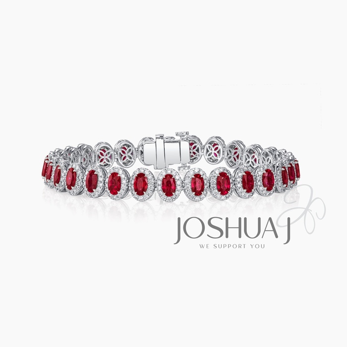 Oval Ruby Tennis Bracelet