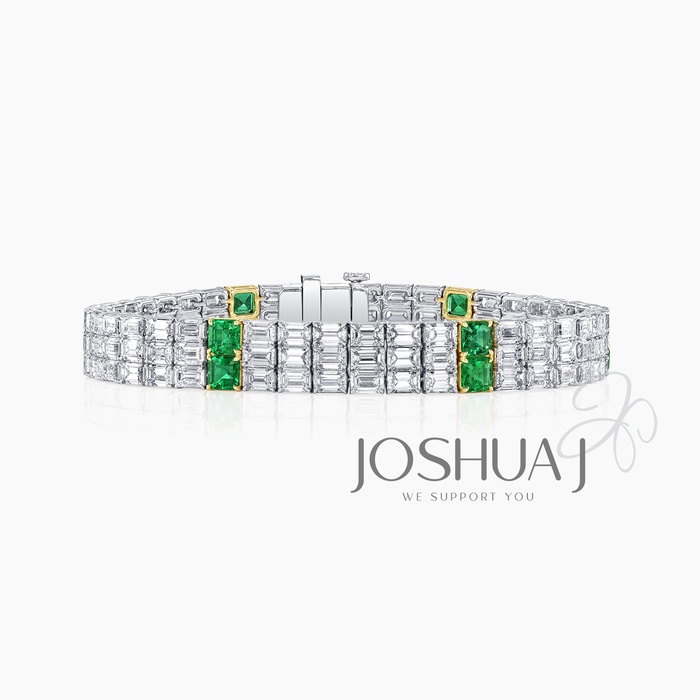 Asscher Emerald Bracelet