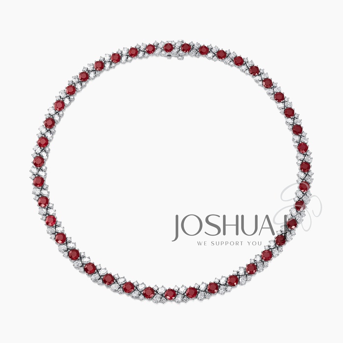 Cushion Ruby Necklace