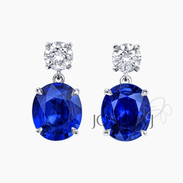 Oval Sapphire Drop Earrings
