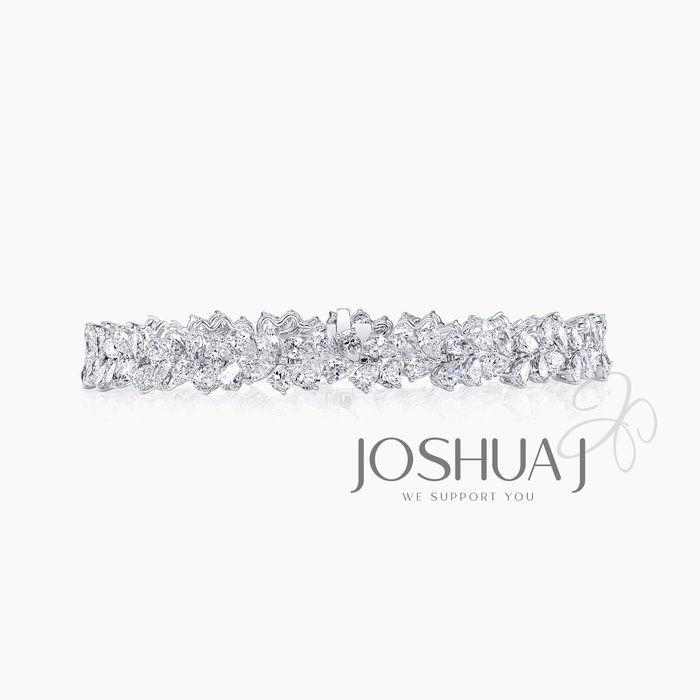 Pear Diamond Cluster Bracelet