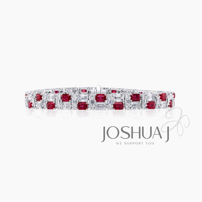 Emerald-Cut Ruby Bracelet