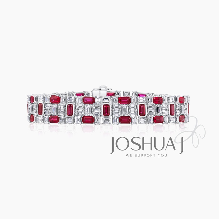 Emerald-Cut Ruby Bracelet