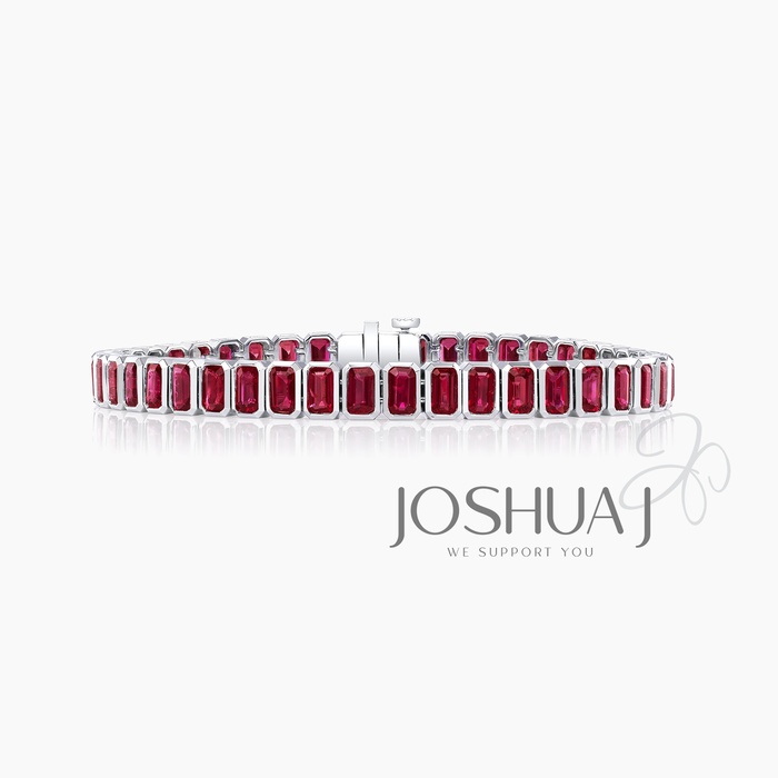 Emerald-Cut Ruby Bracelet