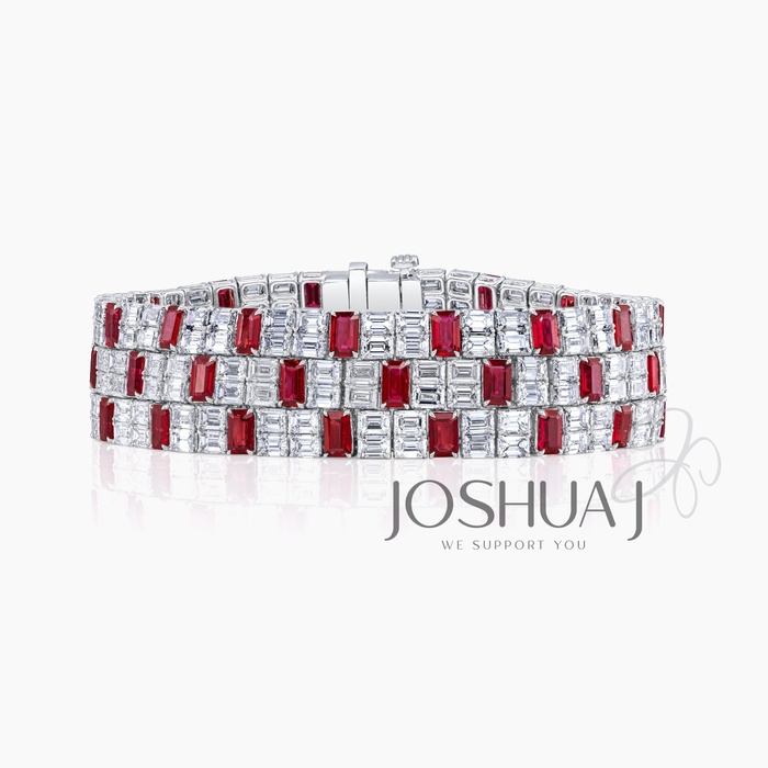 Emerald-Cut Ruby Bracelet