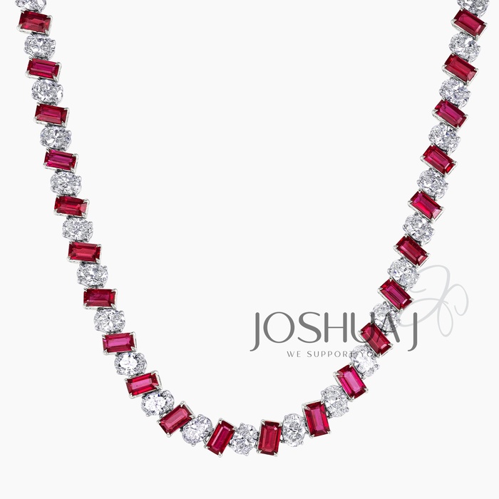 Oval Ruby Necklace