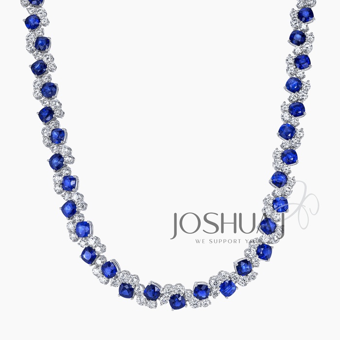 Cushion Sapphire Necklace