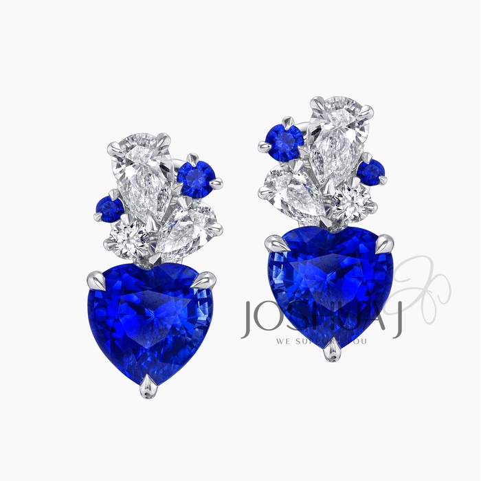 Heart Sapphire Earrings