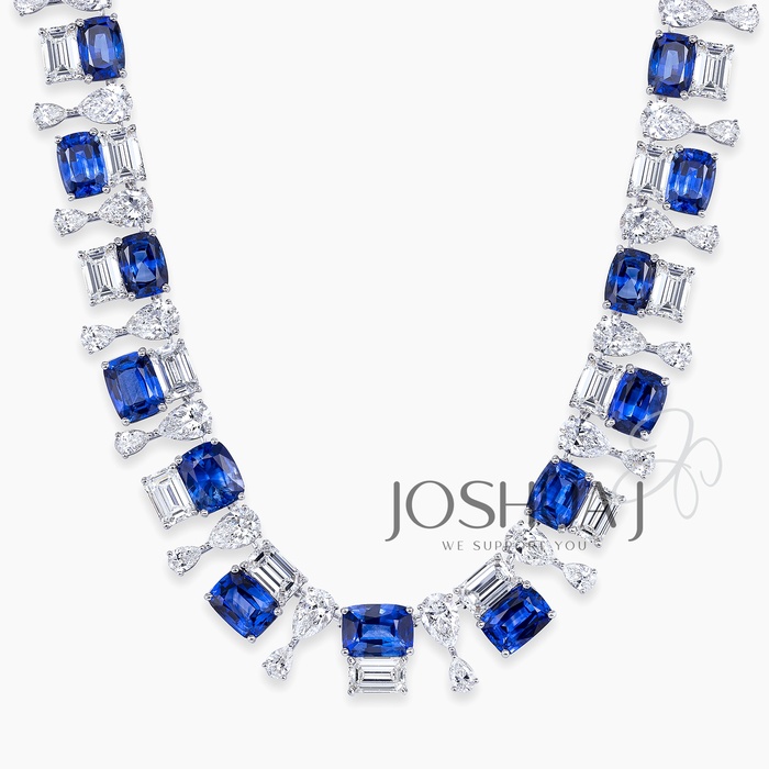 Cushion Sapphire Necklace