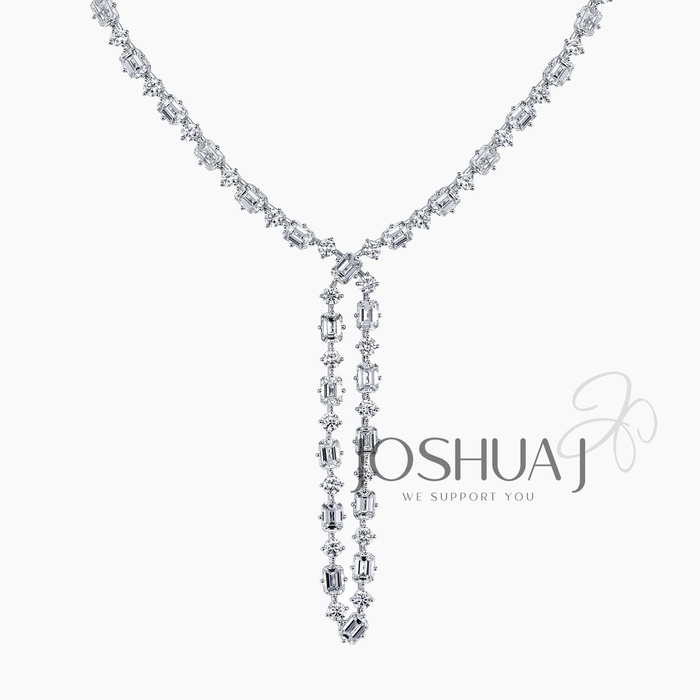 Emerald-Cut Diamond Lariat Necklace