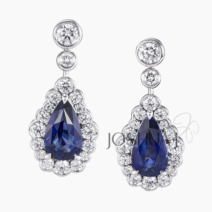 Pear Sapphire Drop Earrings