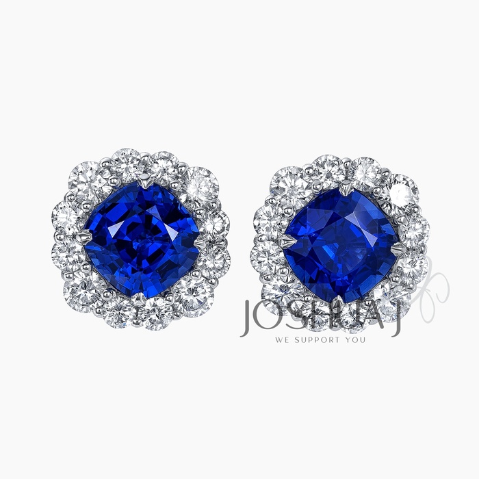Cushion Sapphire Earrings