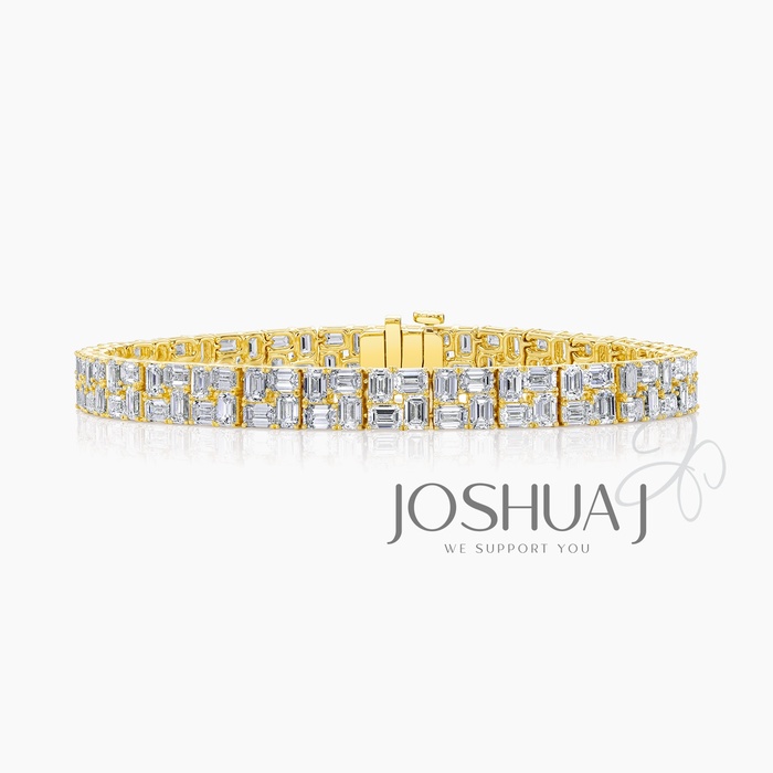 Emerald-Cut Diamond Cluster Bracelet