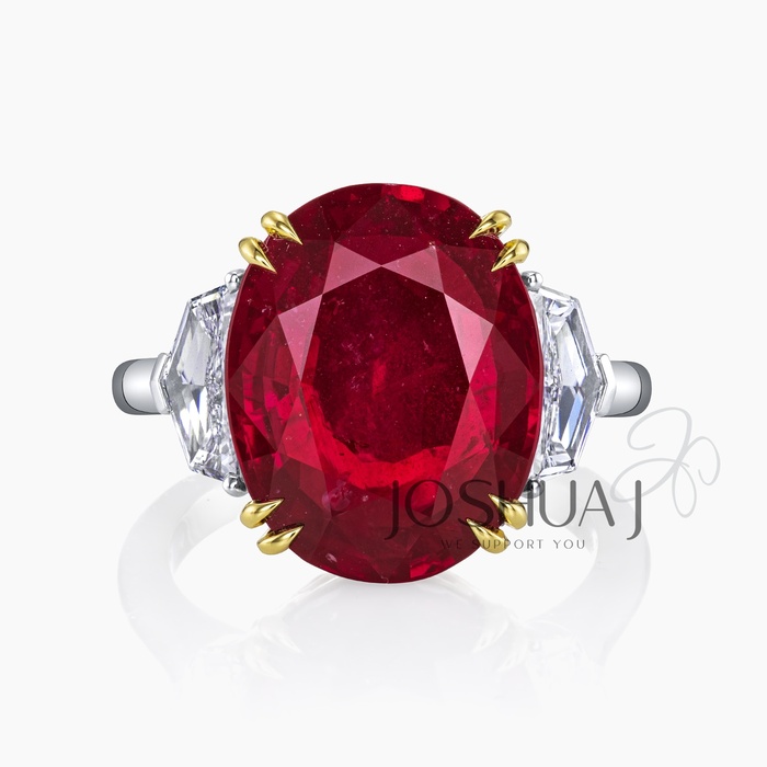 Oval Ruby Three-Stone Ring