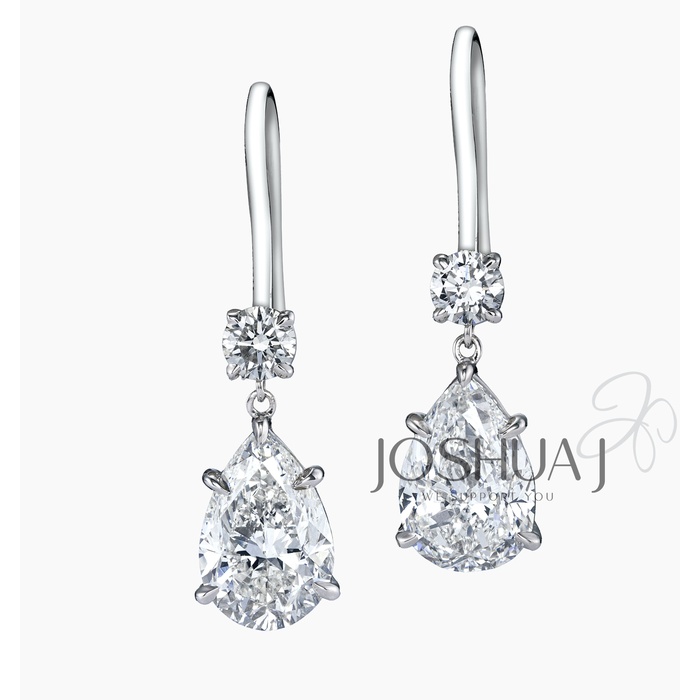 Pear Diamond Drop Earrings