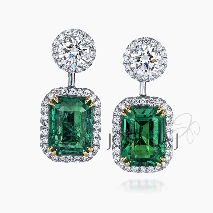 Round Emerald Earrings
