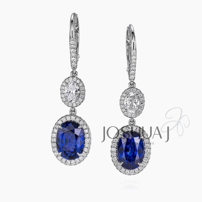 Oval Sapphire Drop Earrings