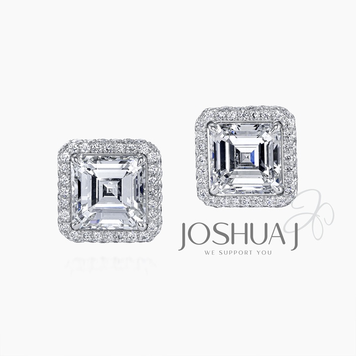 Asscher Diamond Stud Earrings