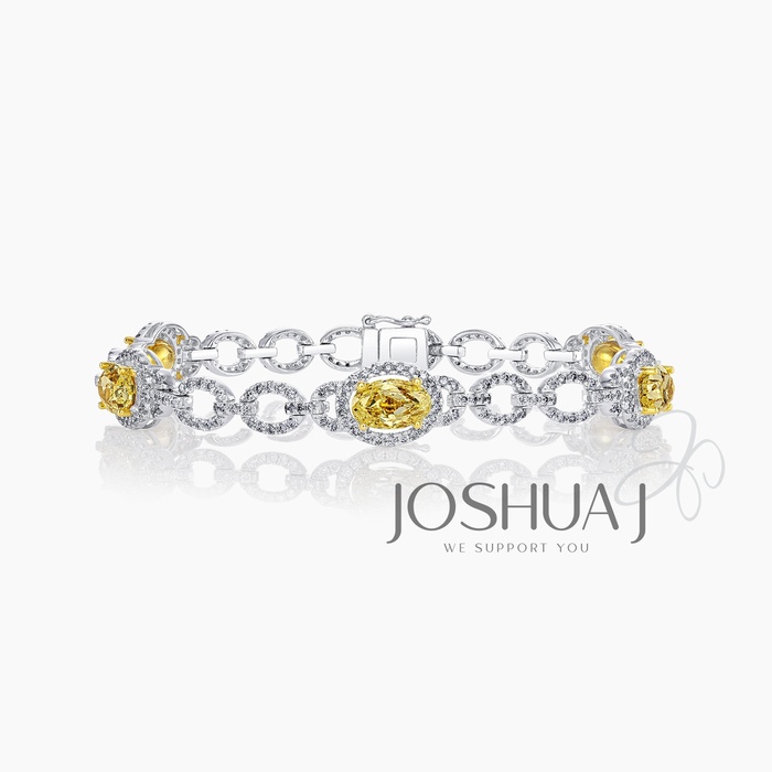 Fancy Yellow Oval Diamond Bracelet