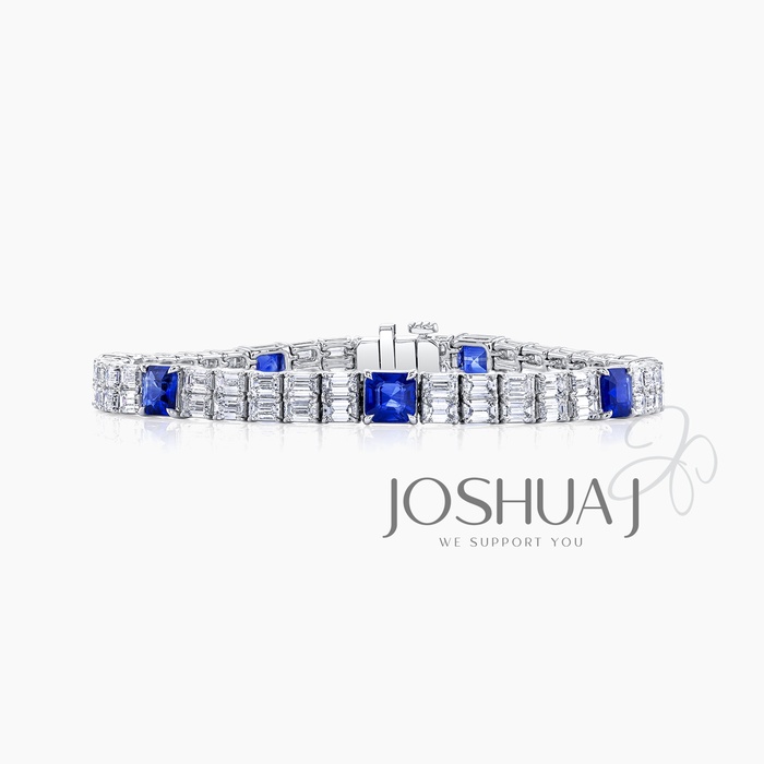 Asscher Sapphire Bracelet