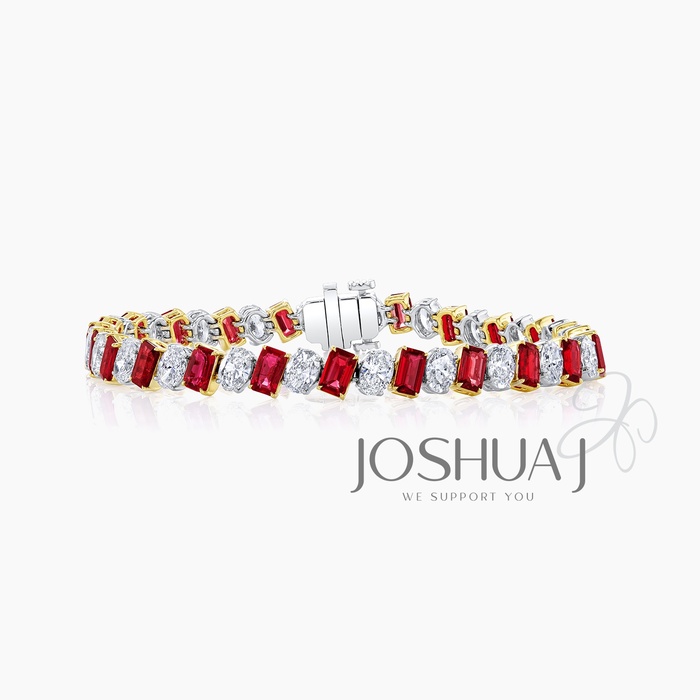 Emerald-Cut Ruby Bracelet