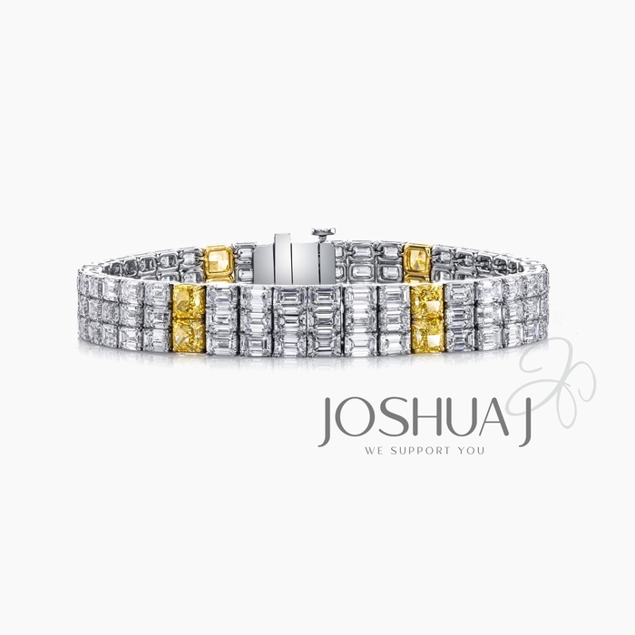 Fancy Intense Radiant Diamond Bracelet