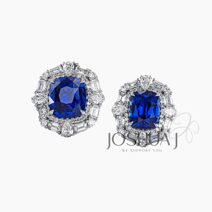 Cushion Sapphire Earrings