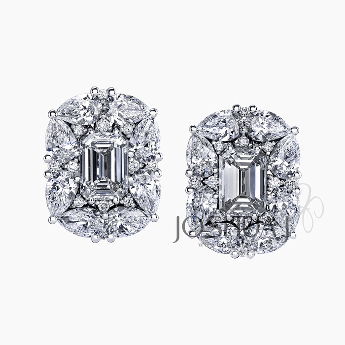 Emerald-Cut Diamond Earrings
