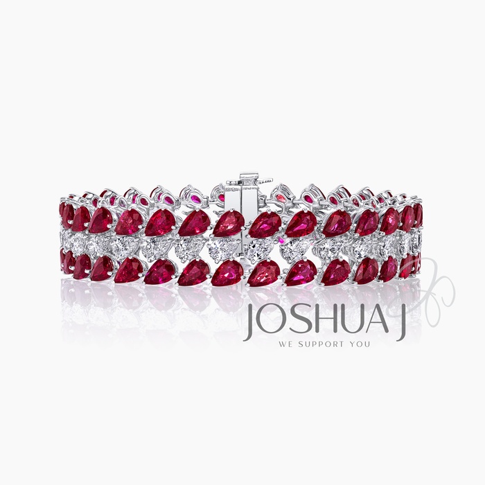 Pear Ruby Bracelet