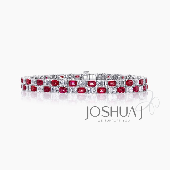Emerald-Cut Ruby Bracelet