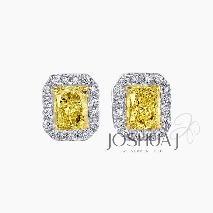 Radiant Diamond Halo Earrings