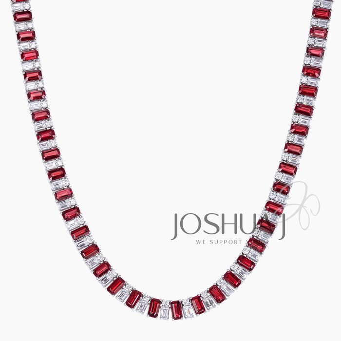 Emerald-Cut Ruby Necklace