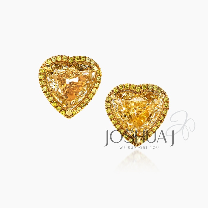 Fancy Light Heart Diamond Stud Earrings