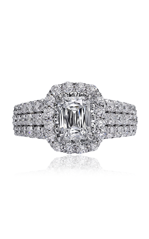 Christopher Designs Crisscut Emerald Engagement Ring G94F-3-EC125