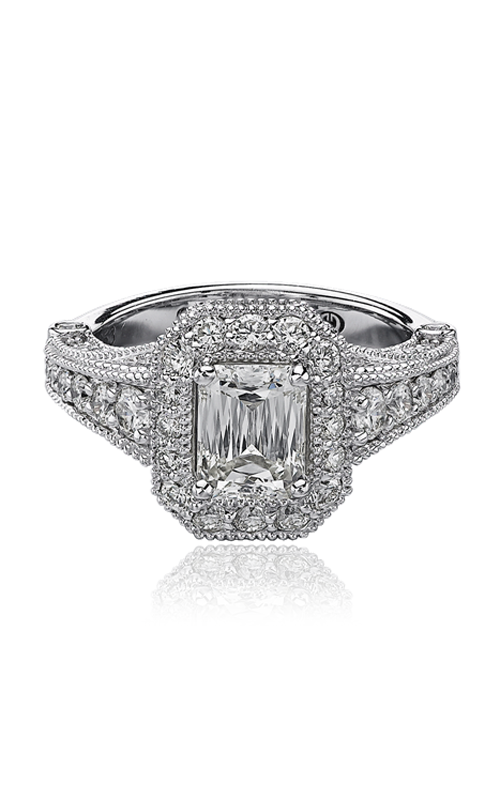 Christopher Designs Crisscut Emerald Engagement Ring G38-EC125