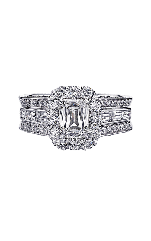 Christopher Designs Crisscut Emerald Engagement Ring 76RSB-EC100