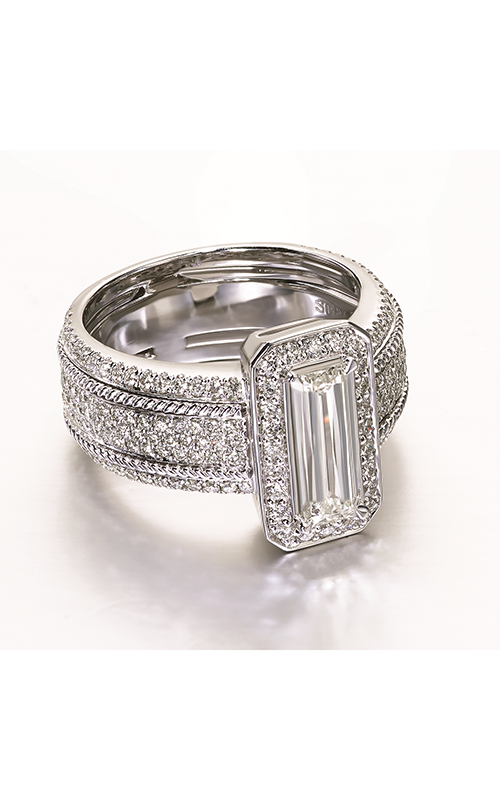 Christopher Designs Crisscut Emerald Engagement Ring S0124-10